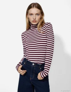 Langarmshirt - Rollkragen - weiß