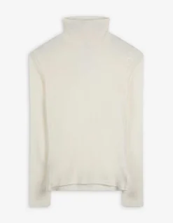Langarmshirt - Rollkragen - weiß