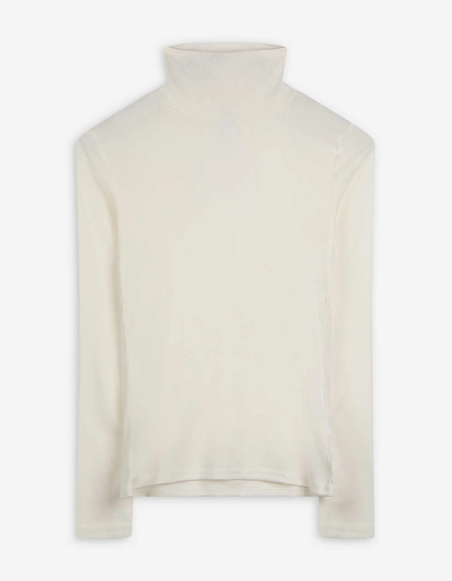 Langarmshirt - Rollkragen - weiß