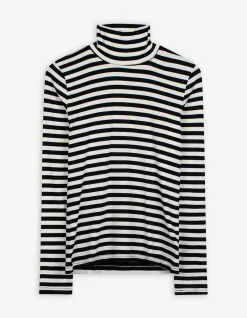 Langarmshirt - Rollkragen - weiß