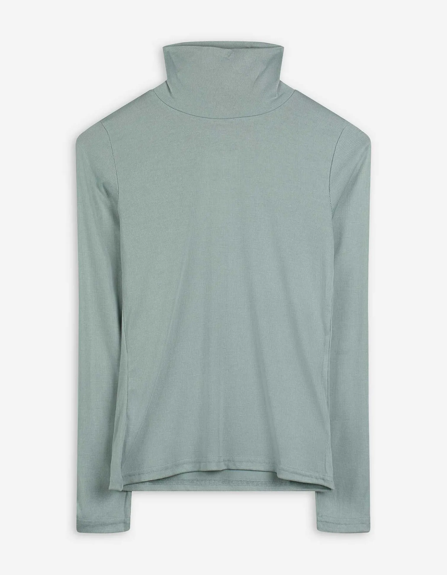 Langarmshirt - Rollkragen - türkis