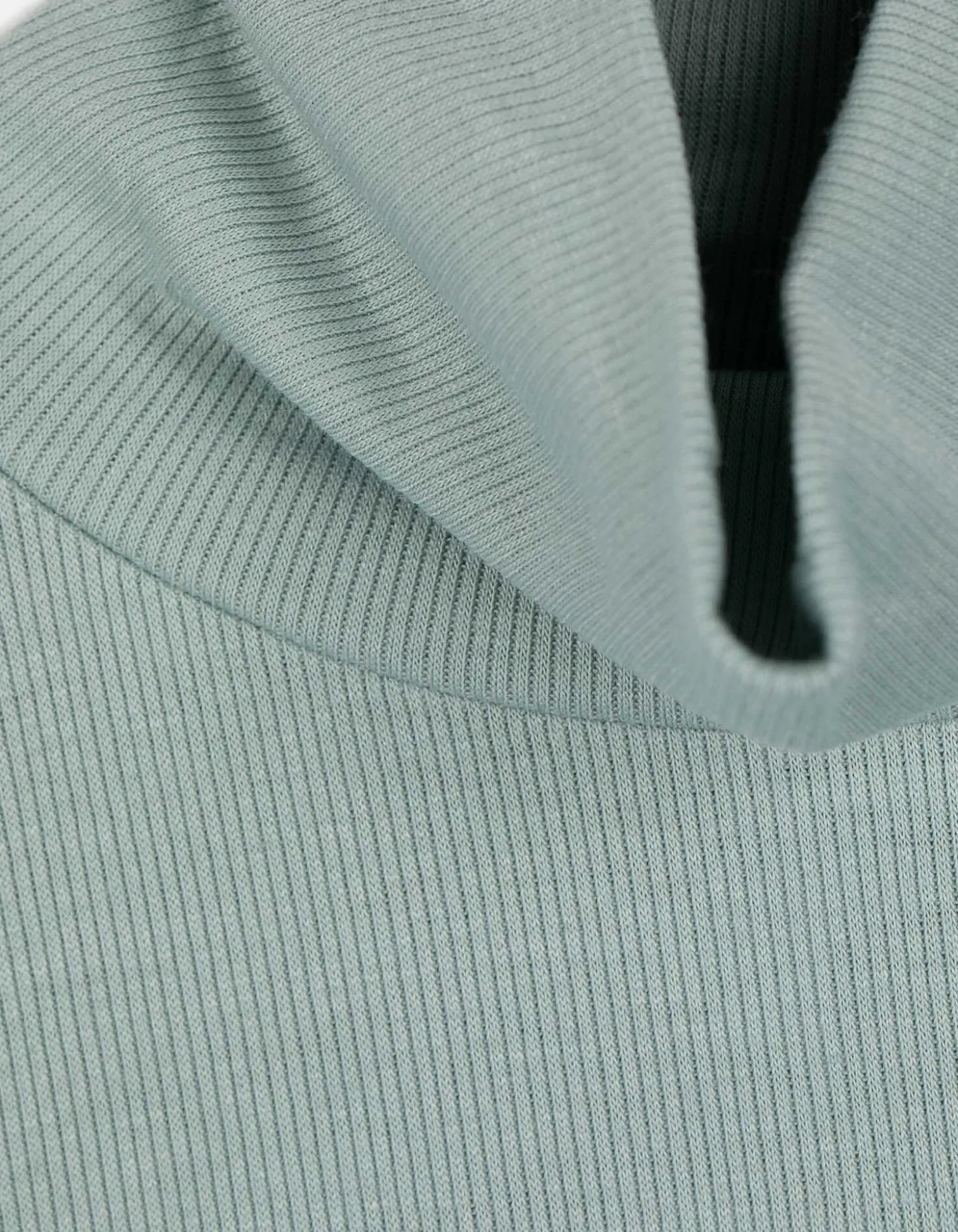 Langarmshirt - Rollkragen - türkis
