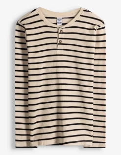 Langarmshirt - Streifen - beige