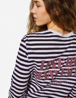 Langarmshirt - Streifen - schwarz