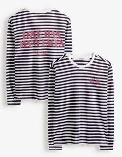 Langarmshirt - Streifen - schwarz