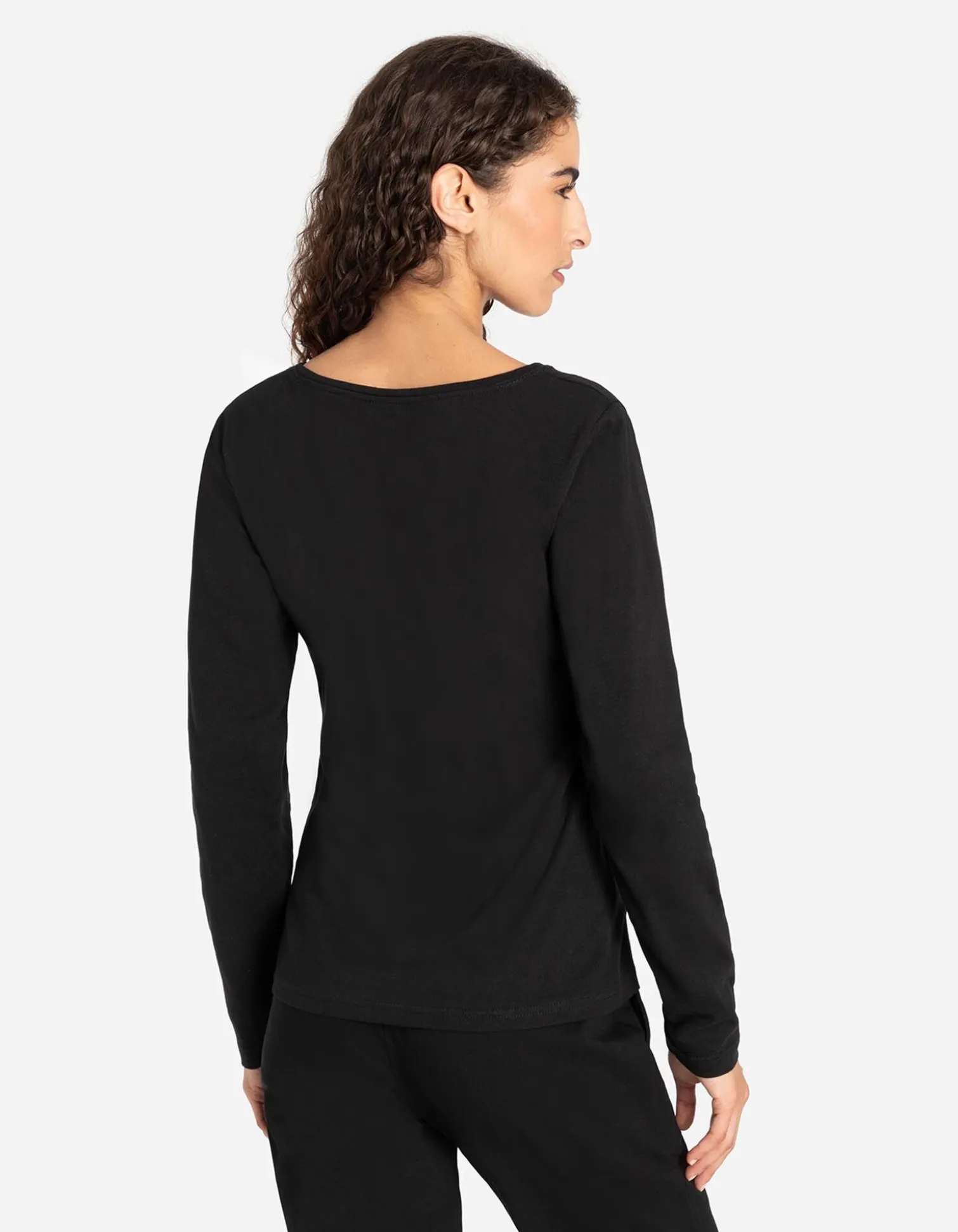 Langarmshirt - Stretchanteil - schwarz