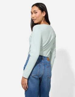 Langarmshirt - Stretchanteil - türkis