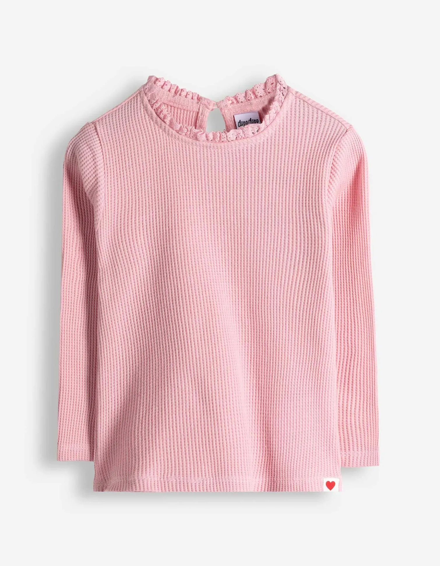 Langarmshirt - Waffelstruktur - rosa