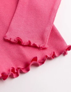 Langarmshirt - Ziersteine - pink
