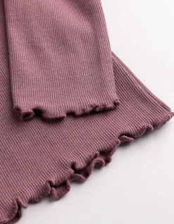 Langarmshirt - Ziersteine - dunkellila