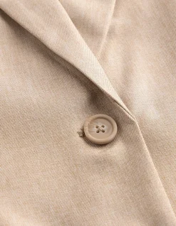 Lange Weste - Bindegürtel - beige