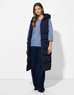 Lange Weste - Regular Fit - dunkelblau