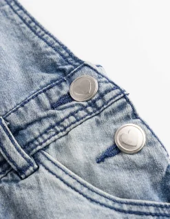 Latzshorts - Denim - hellblau