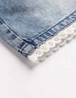 Latzshorts - Denim - hellblau