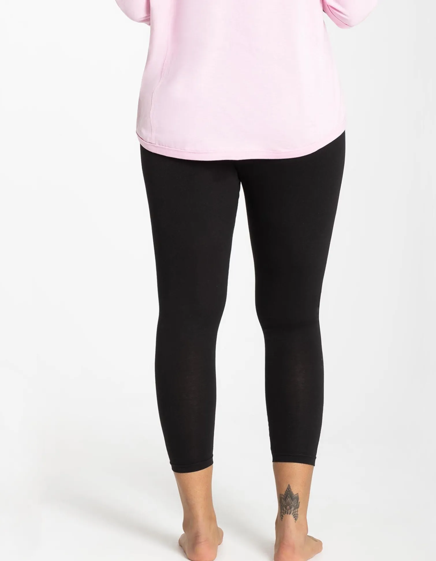 Leggings - Elastischer Bund - schwarz