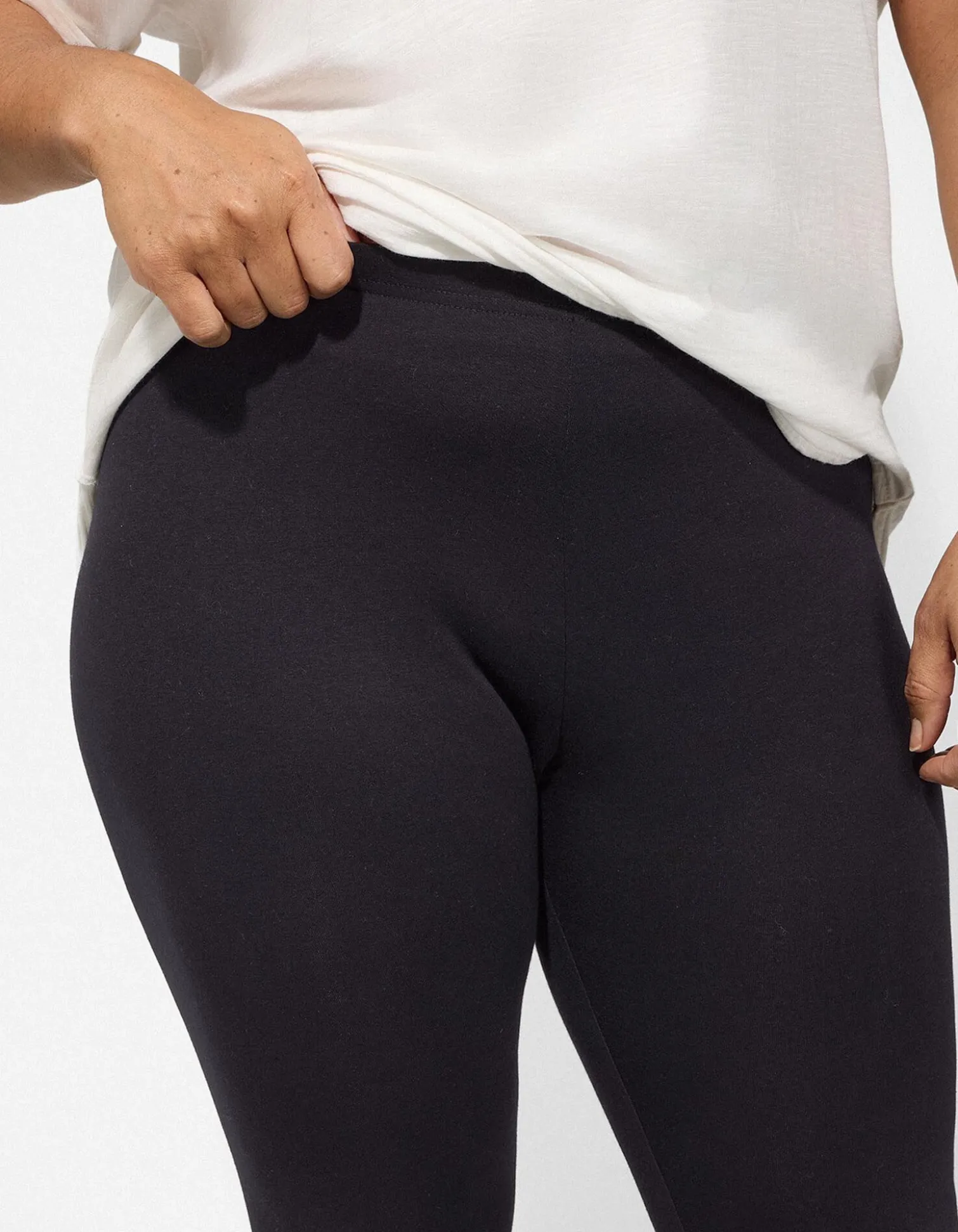 Leggings - Elastischer Bund - schwarz