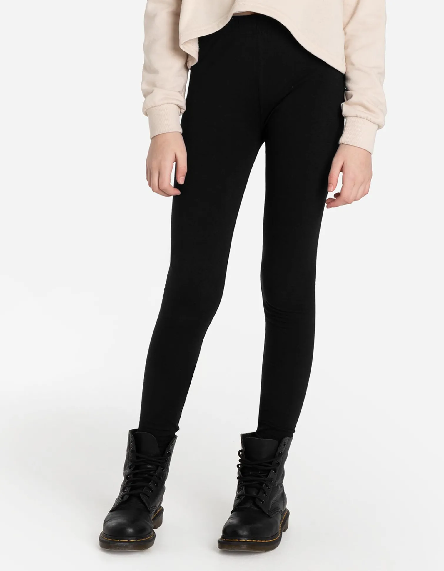 Leggings - Elastischer Bund - schwarz