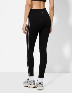 Leggings - Galonstreifen - schwarz