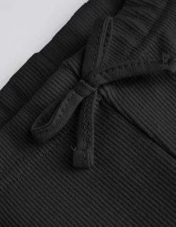 Leggings - Rippenstruktur - schwarz