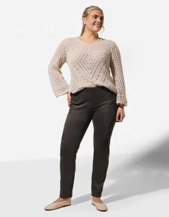 Leggings - Wildlederimitat - grau