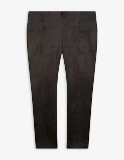 Leggings - Wildlederimitat - grau