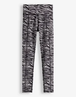 Leggings - Zebramuster - schwarz