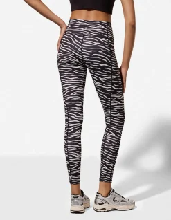 Leggings - Zebramuster - schwarz