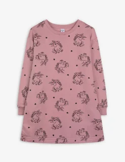 Longpullover - Allover-Print - rosa