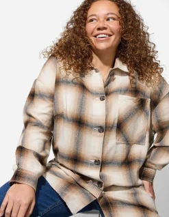 Longshirt - Hemdkragen - beige