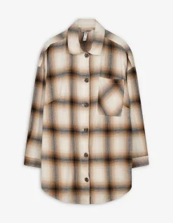 Longshirt - Hemdkragen - beige