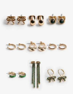 Ohrringe - 9er-Pack - goldfarben