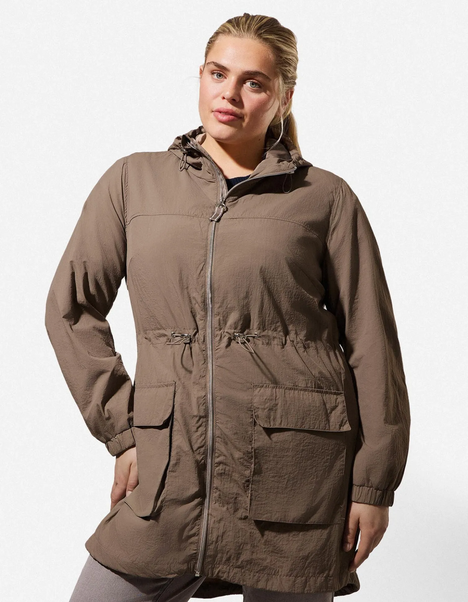 Outdoorjacke - einfarbig - braun