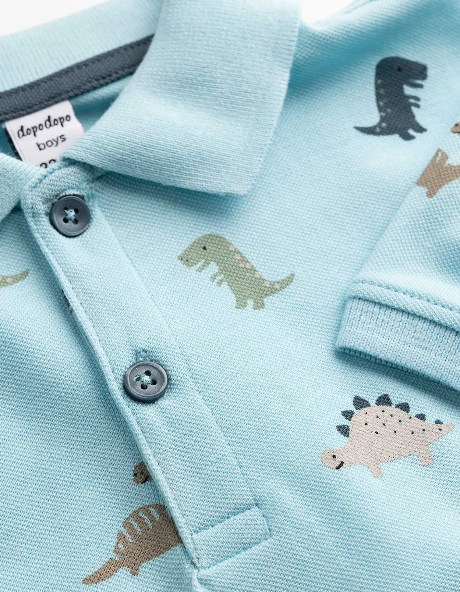 Poloshirt - Allover-Print - hellblau