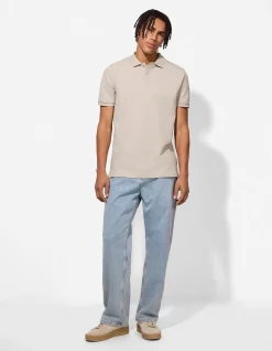 Poloshirt - einfarbig - beige
