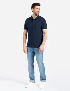 Poloshirt - einfarbig - dunkelblau