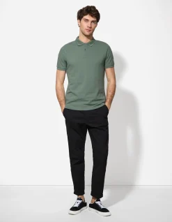 Poloshirt - einfarbig - dunkelgrün