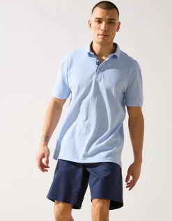 Poloshirt - einfarbig - hellblau