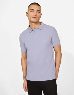 Poloshirt - einfarbig - lila