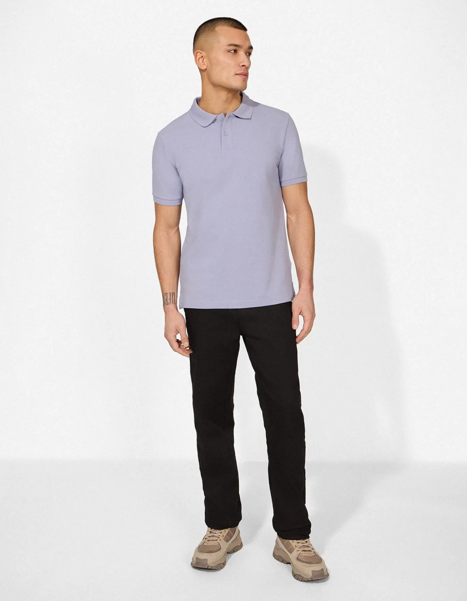 Poloshirt - einfarbig - lila