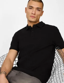 Poloshirt - einfarbig - schwarz