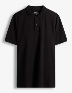 Poloshirt - einfarbig - schwarz