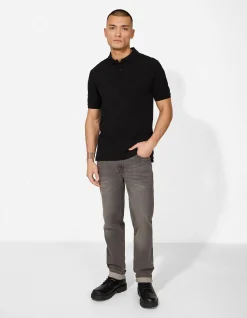 Poloshirt - einfarbig - schwarz