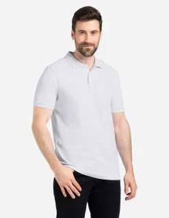 Poloshirt - einfarbig - weiß