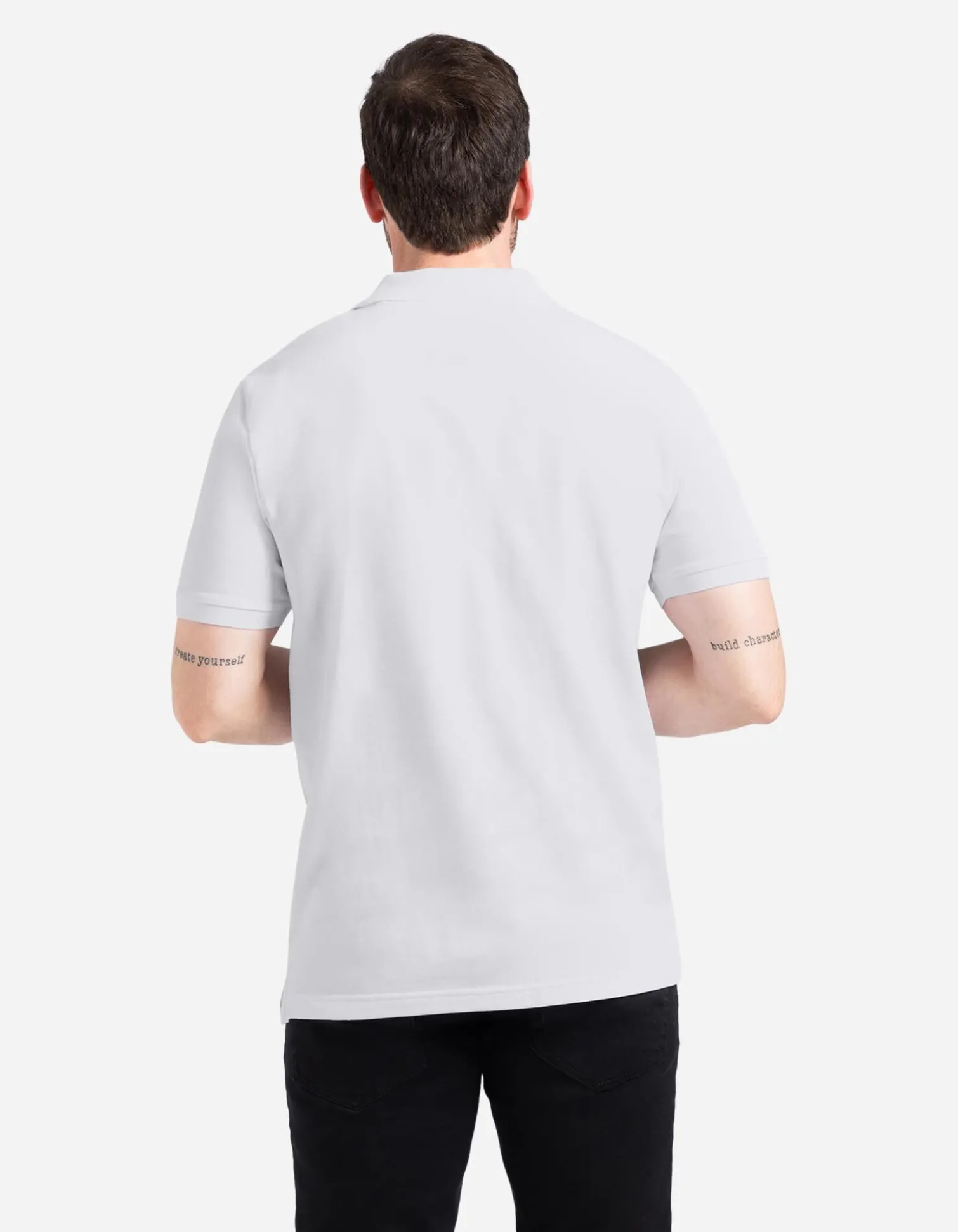 Poloshirt - einfarbig - weiß