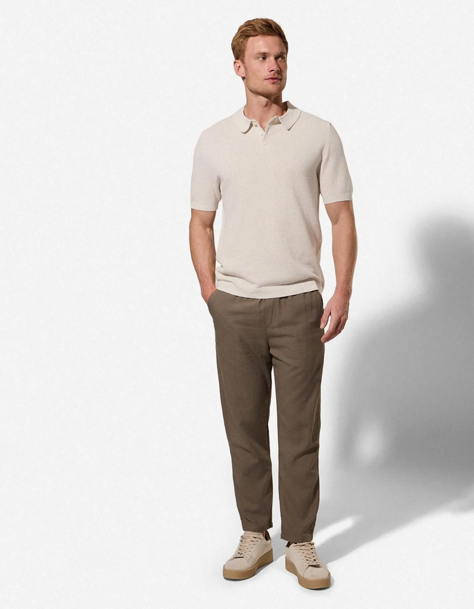 Poloshirt - Polokragen - beige