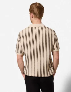 Poloshirt - Streifen - beige