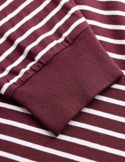 Poloshirt - Streifen - dunkelrot