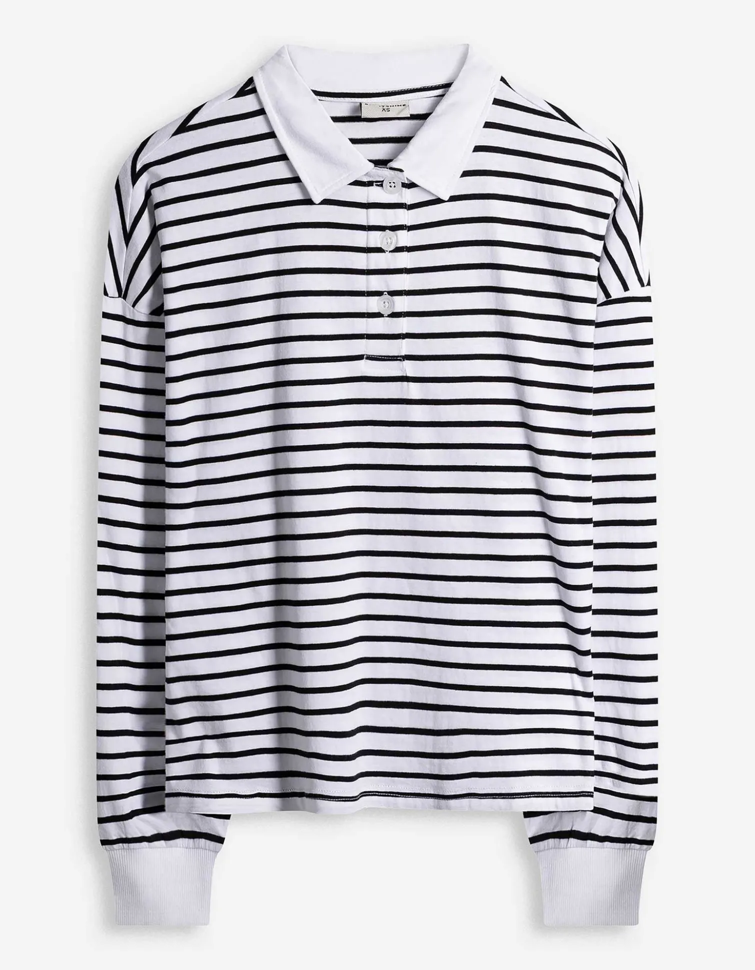 Poloshirt - Streifen - weiß