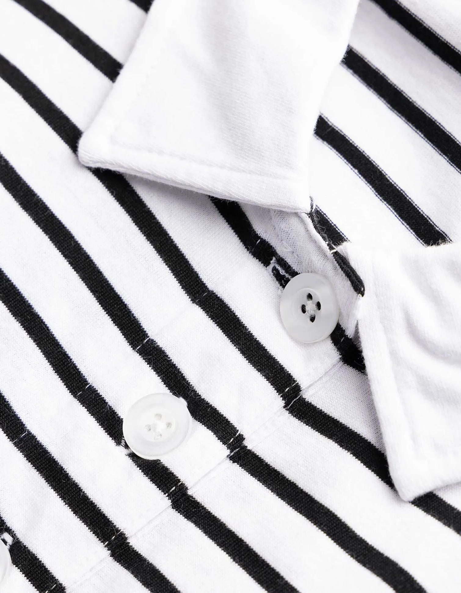 Poloshirt - Streifen - weiß
