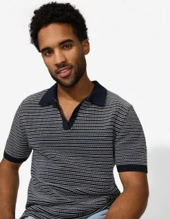 Poloshirt - Strick - dunkelblau